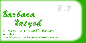 barbara matyok business card